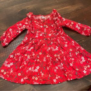 Carter’s Red Floral Christmas Holiday Dress 18 Months